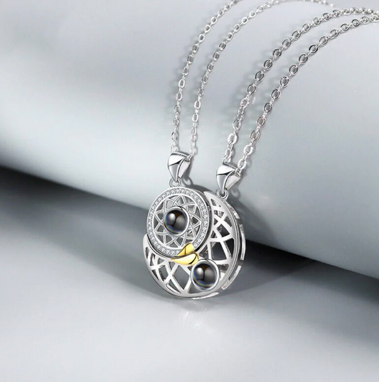 Collar Sol Y Luna - Dile ''te amo'' 100 Idiomas