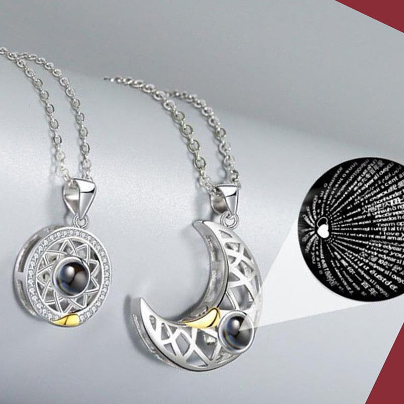 Collar Sol Y Luna - Dile ''te amo'' 100 Idiomas